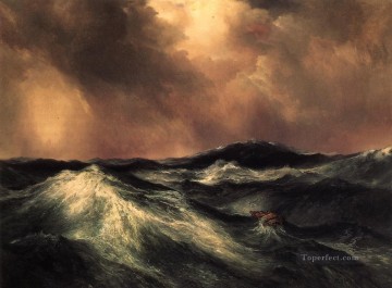  Moran Art Painting - The Angry Sea seascape School Thomas Moran